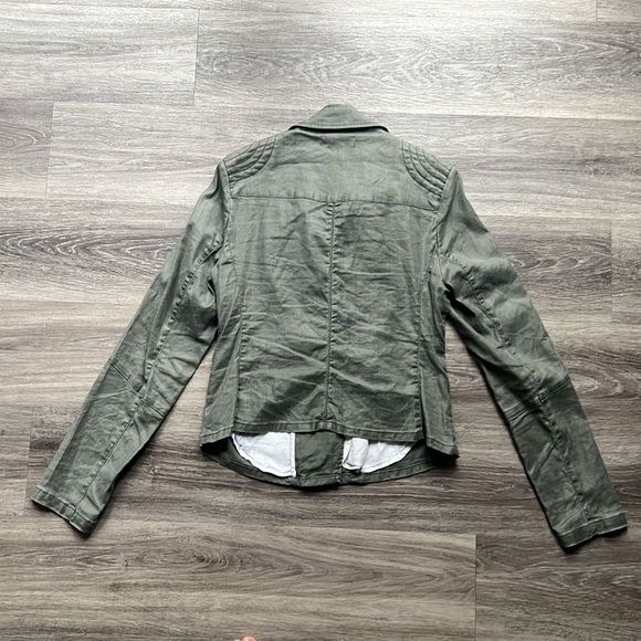 Anthropologie X Level 99 Women’s Linen Blend Moto Jacket Blazer Size Large - Picture 4 of 13